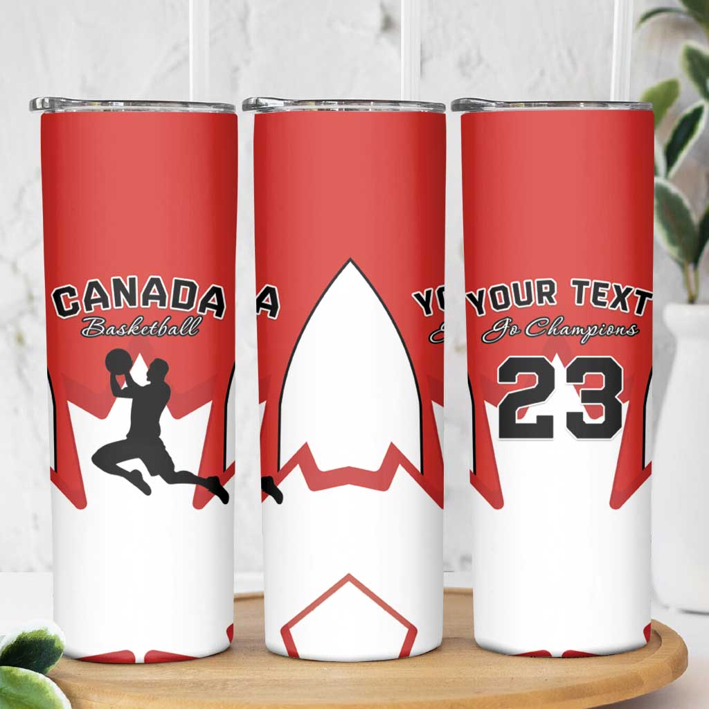 Custom Canada Basketball Skinny Tumbler Go Champions Team Canada