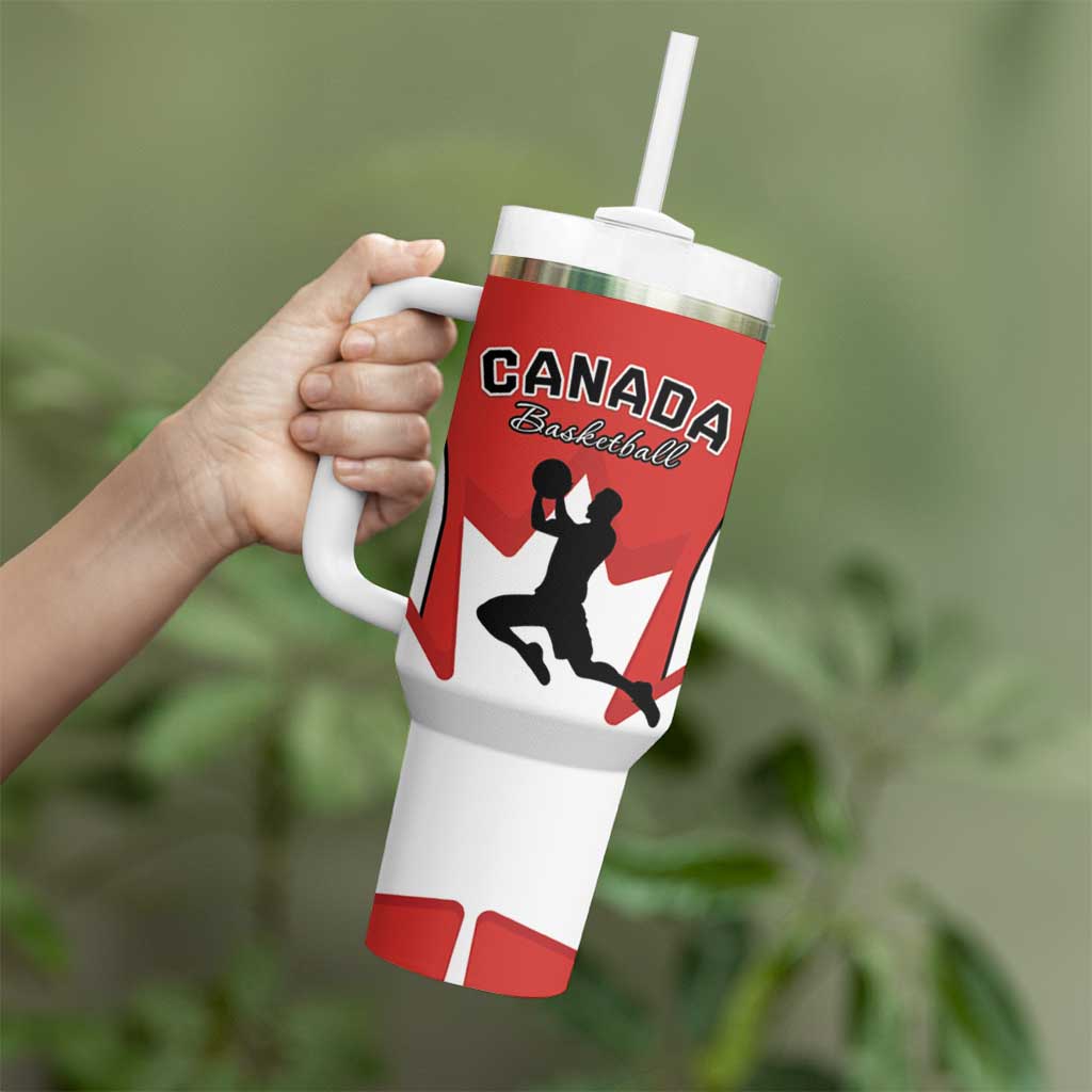 Custom Canada Basketball Tumbler With Handle Go Champions Team Canada