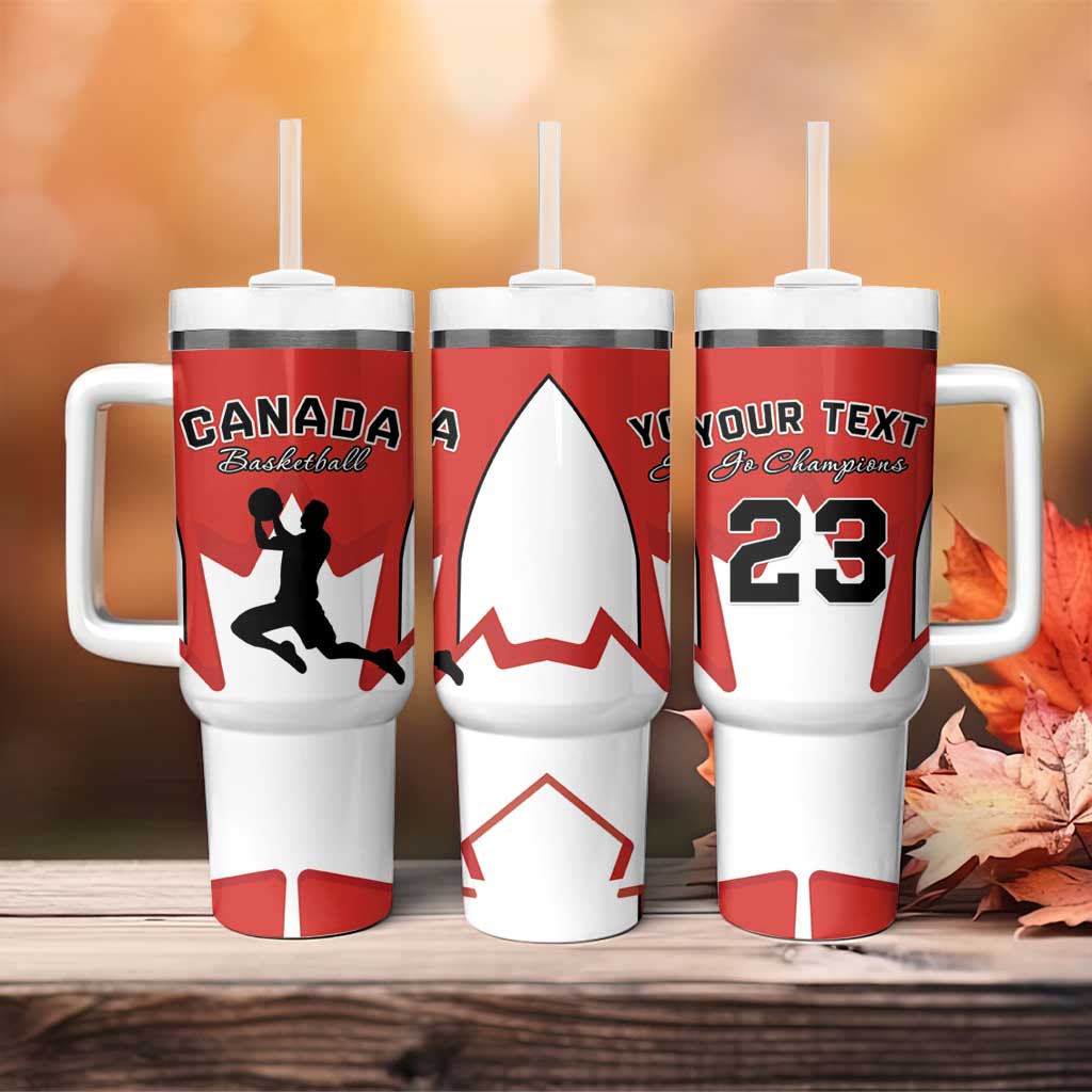 Custom Canada Basketball Tumbler With Handle Go Champions Team Canada