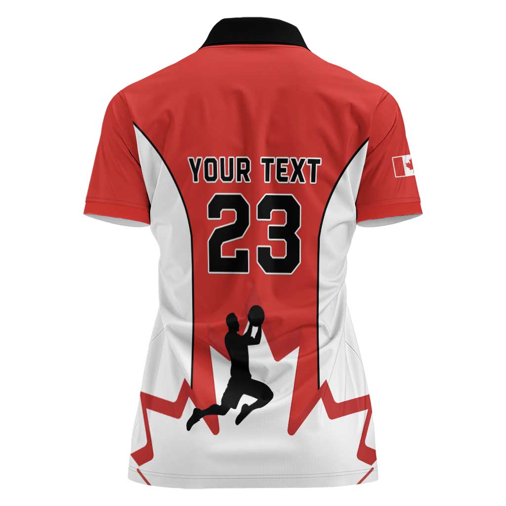 Custom Canada Basketball Women Polo Shirt Go Champions Team Canada
