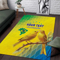 Custom Brazil Football Area Rug Go Canarinho Go