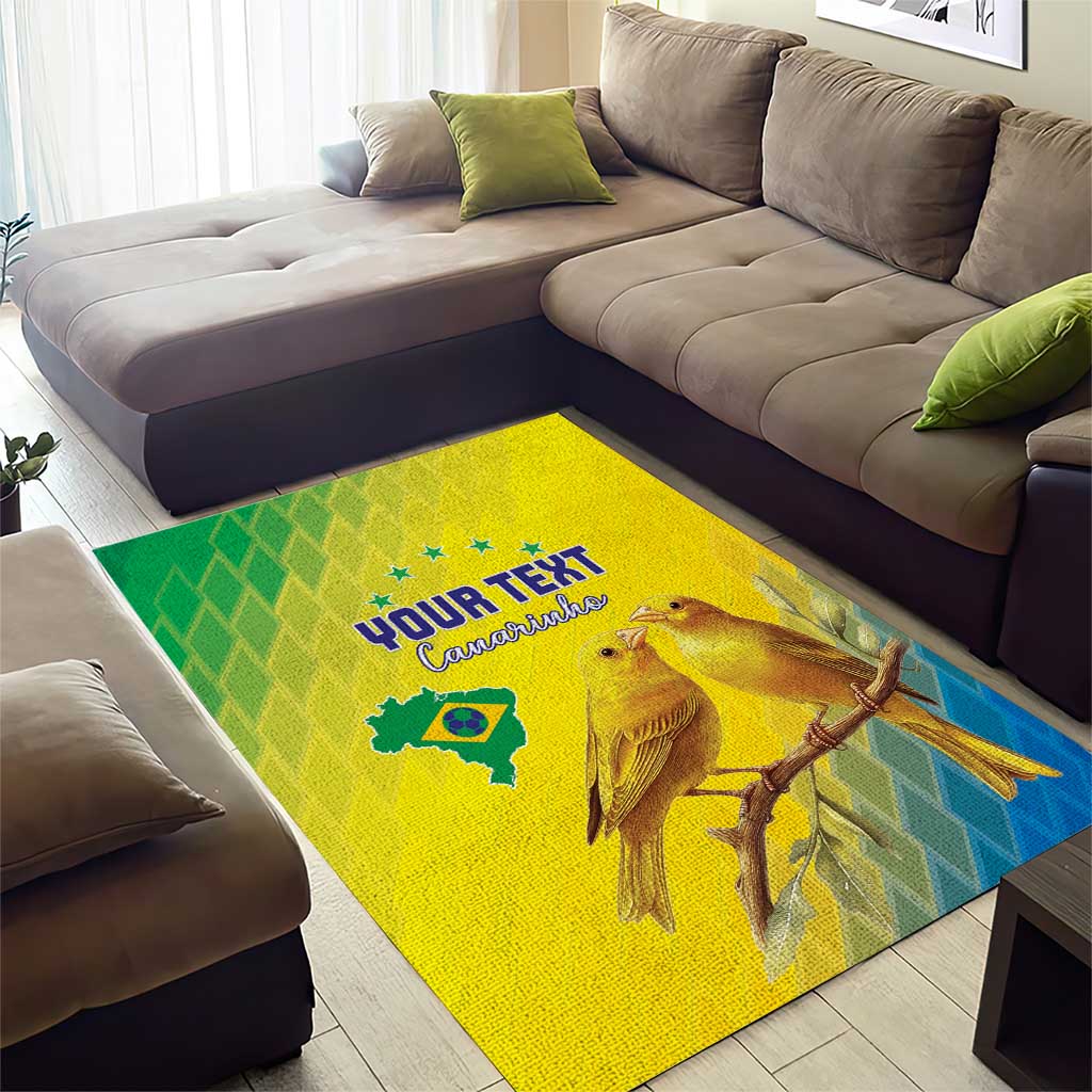 Custom Brazil Football Area Rug Go Canarinho Go
