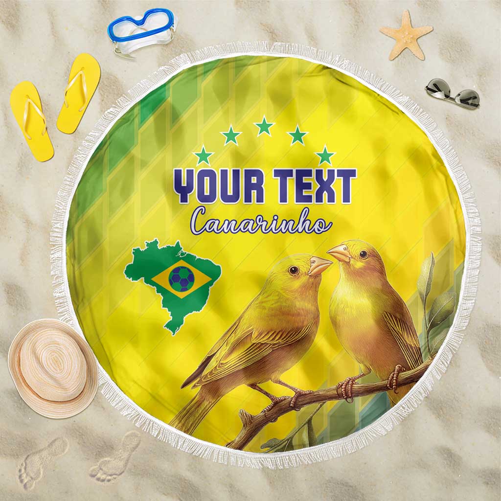 Custom Brazil Football Beach Blanket Go Canarinho Go