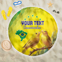 Custom Brazil Football Beach Blanket Go Canarinho Go
