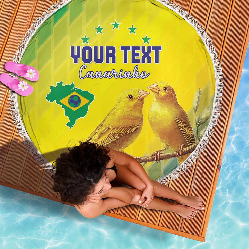 Custom Brazil Football Beach Blanket Go Canarinho Go