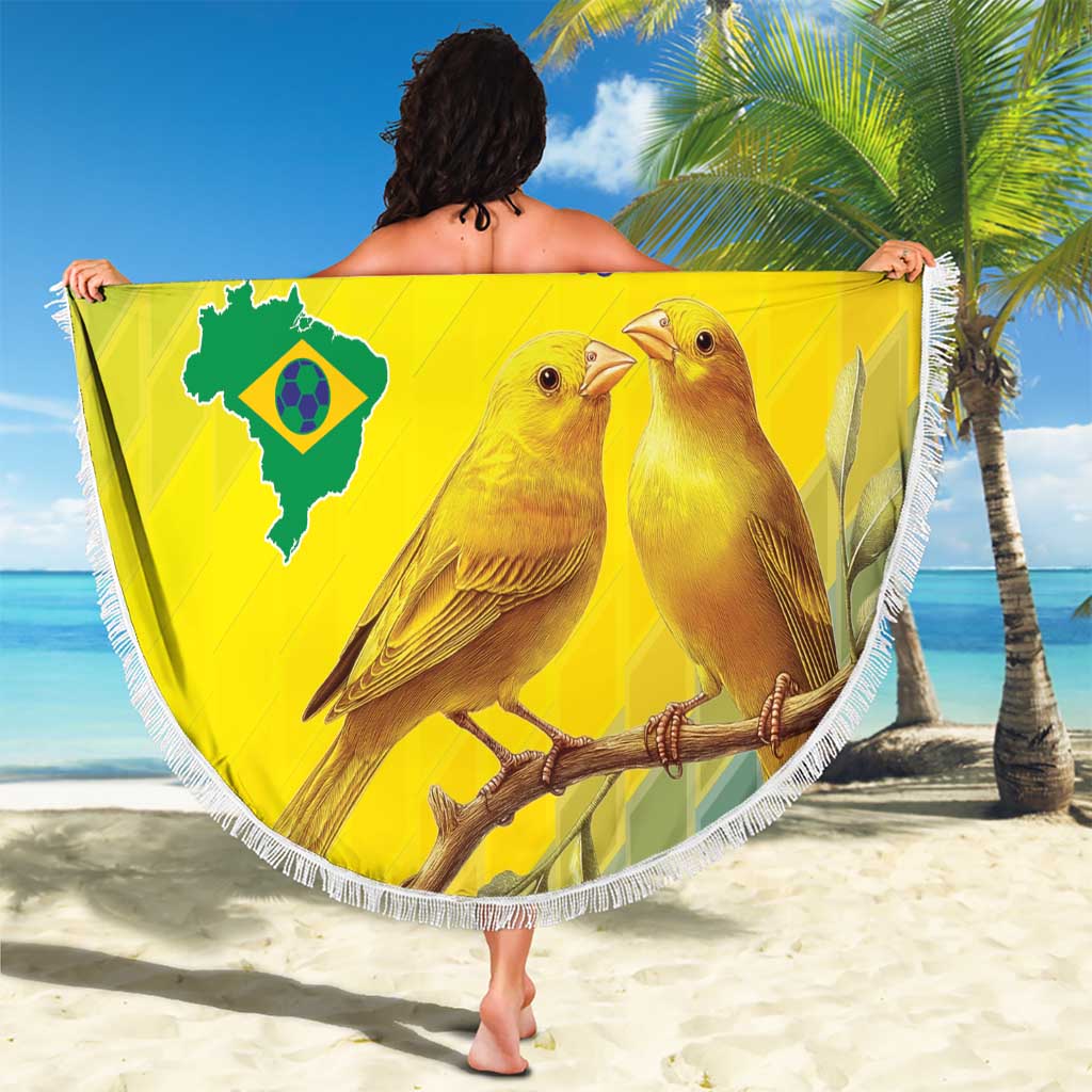 Custom Brazil Football Beach Blanket Go Canarinho Go