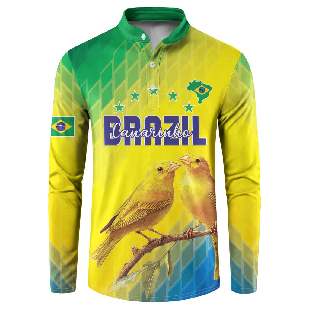 Custom Brazil Football Button Sweatshirt Go Canarinho Go