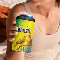 Custom Brazil Football 4 in 1 Can Cooler Tumbler Go Canarinho Go
