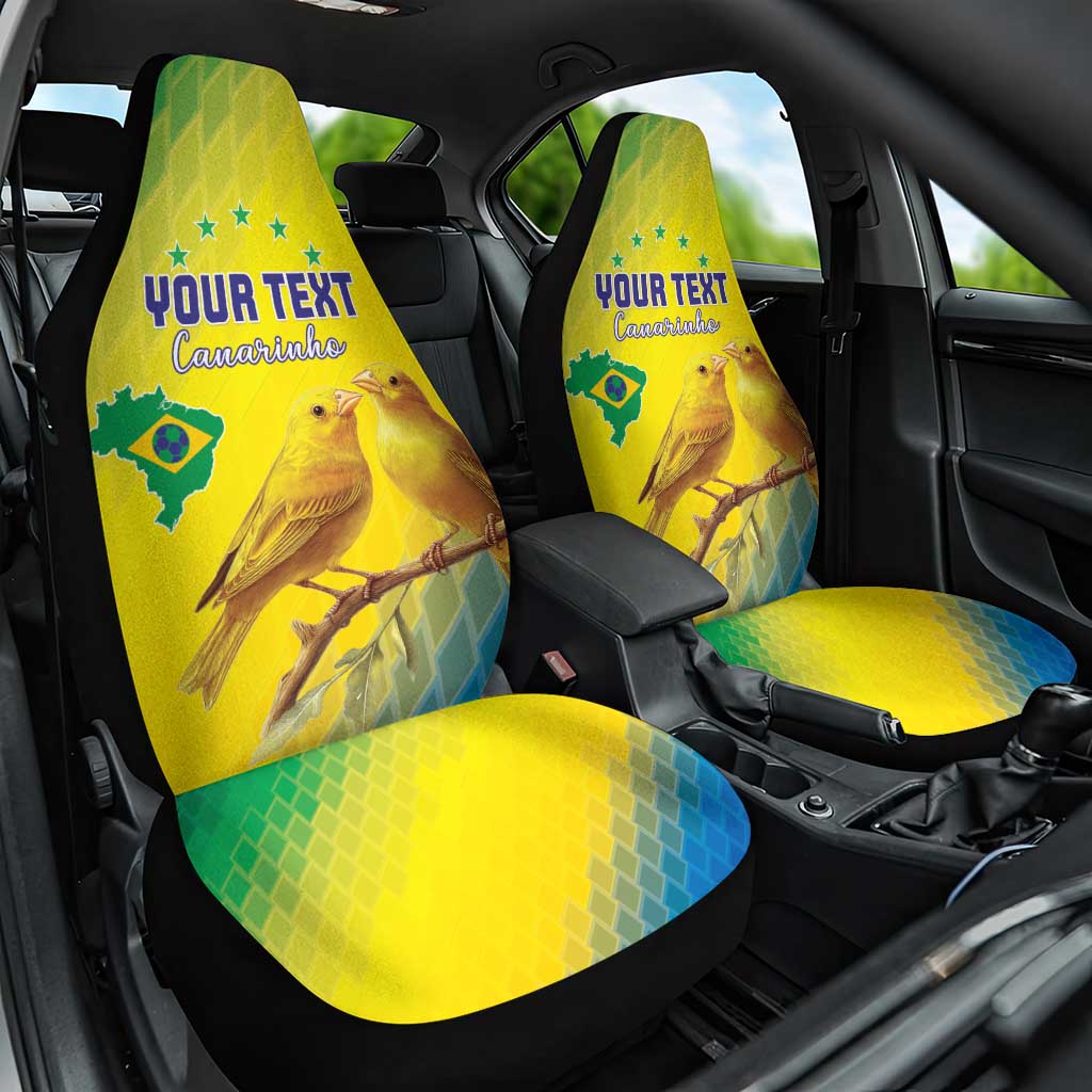 Custom Brazil Football Car Seat Cover Go Canarinho Go