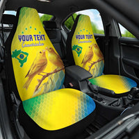 Custom Brazil Football Car Seat Cover Go Canarinho Go