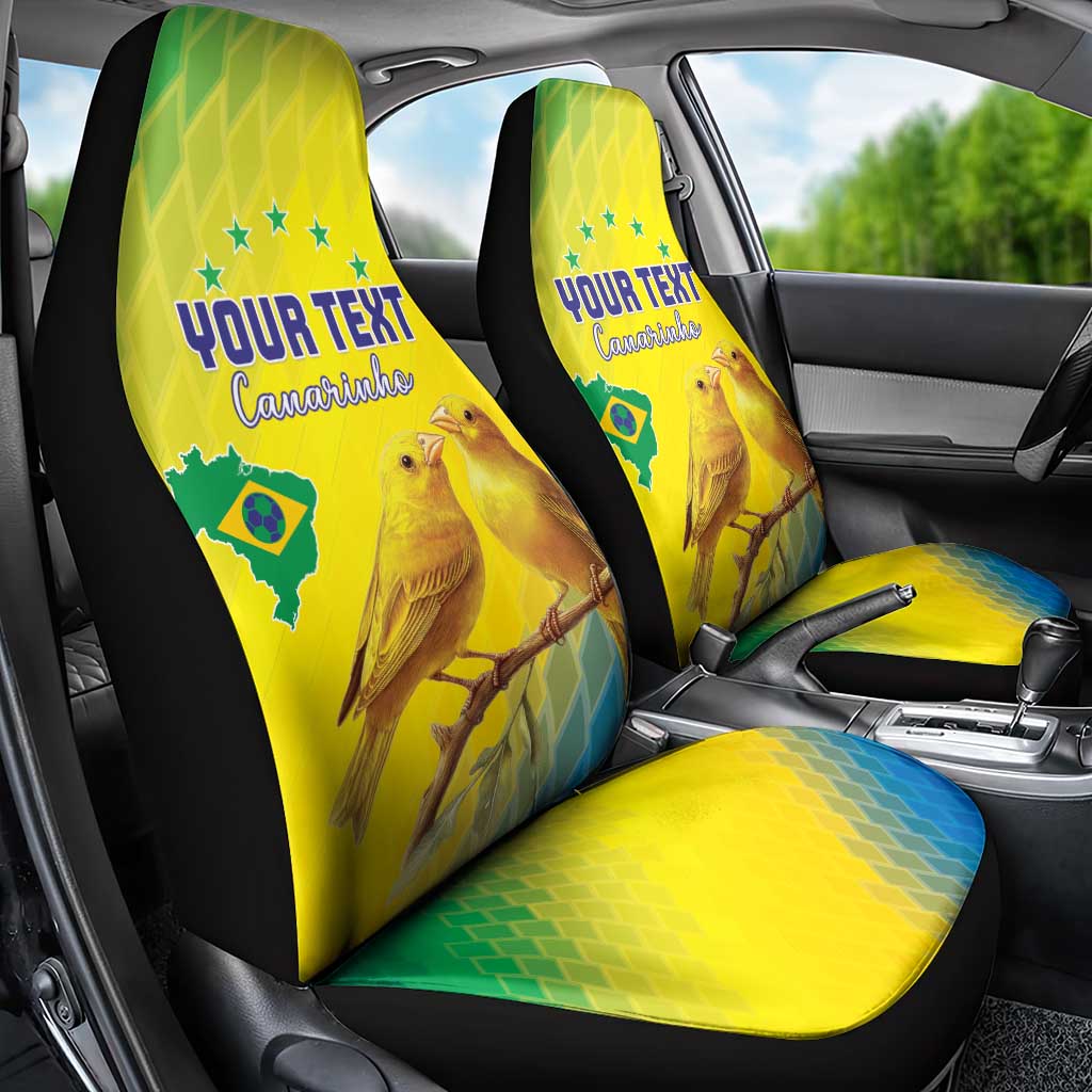 Custom Brazil Football Car Seat Cover Go Canarinho Go