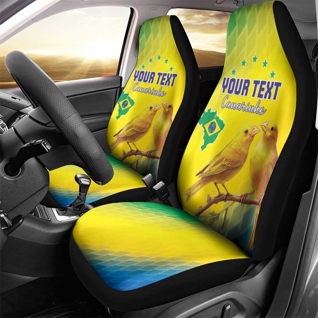Custom Brazil Football Car Seat Cover Go Canarinho Go