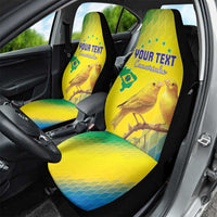 Custom Brazil Football Car Seat Cover Go Canarinho Go