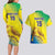Custom Brazil Football Couples Matching Long Sleeve Bodycon Dress and Hawaiian Shirt Go Canarinho Go