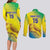 Custom Brazil Football Couples Matching Long Sleeve Bodycon Dress and Long Sleeve Button Shirt Go Canarinho Go