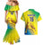 Custom Brazil Football Couples Matching Mermaid Dress and Hawaiian Shirt Go Canarinho Go