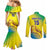 Custom Brazil Football Couples Matching Mermaid Dress and Long Sleeve Button Shirt Go Canarinho Go