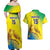 Custom Brazil Football Couples Matching Off Shoulder Maxi Dress and Hawaiian Shirt Go Canarinho Go