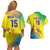 Custom Brazil Football Couples Matching Off Shoulder Short Dress and Hawaiian Shirt Go Canarinho Go