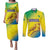 Custom Brazil Football Couples Matching Puletasi and Long Sleeve Button Shirt Go Canarinho Go