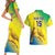 Custom Brazil Football Couples Matching Short Sleeve Bodycon Dress and Hawaiian Shirt Go Canarinho Go