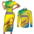 Custom Brazil Football Couples Matching Short Sleeve Bodycon Dress and Long Sleeve Button Shirt Go Canarinho Go
