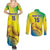 Custom Brazil Football Couples Matching Summer Maxi Dress and Long Sleeve Button Shirt Go Canarinho Go