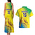 Custom Brazil Football Couples Matching Tank Maxi Dress and Hawaiian Shirt Go Canarinho Go