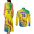 Custom Brazil Football Couples Matching Tank Maxi Dress and Long Sleeve Button Shirt Go Canarinho Go