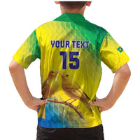 Custom Brazil Football Family Matching Mermaid Dress and Hawaiian Shirt Go Canarinho Go