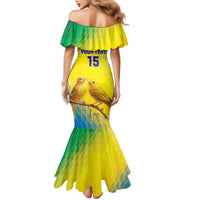 Custom Brazil Football Family Matching Mermaid Dress and Hawaiian Shirt Go Canarinho Go
