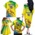 Custom Brazil Football Family Matching Off The Shoulder Long Sleeve Dress and Hawaiian Shirt Go Canarinho Go