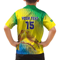 Custom Brazil Football Family Matching Off Shoulder Maxi Dress and Hawaiian Shirt Go Canarinho Go