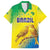 Custom Brazil Football Family Matching Off Shoulder Maxi Dress and Hawaiian Shirt Go Canarinho Go