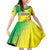 Custom Brazil Football Family Matching Off Shoulder Short Dress and Hawaiian Shirt Go Canarinho Go