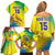 Custom Brazil Football Family Matching Off Shoulder Short Dress and Hawaiian Shirt Go Canarinho Go