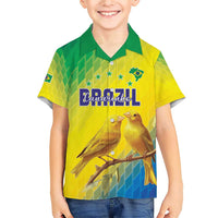 Custom Brazil Football Family Matching Short Sleeve Bodycon Dress and Hawaiian Shirt Go Canarinho Go