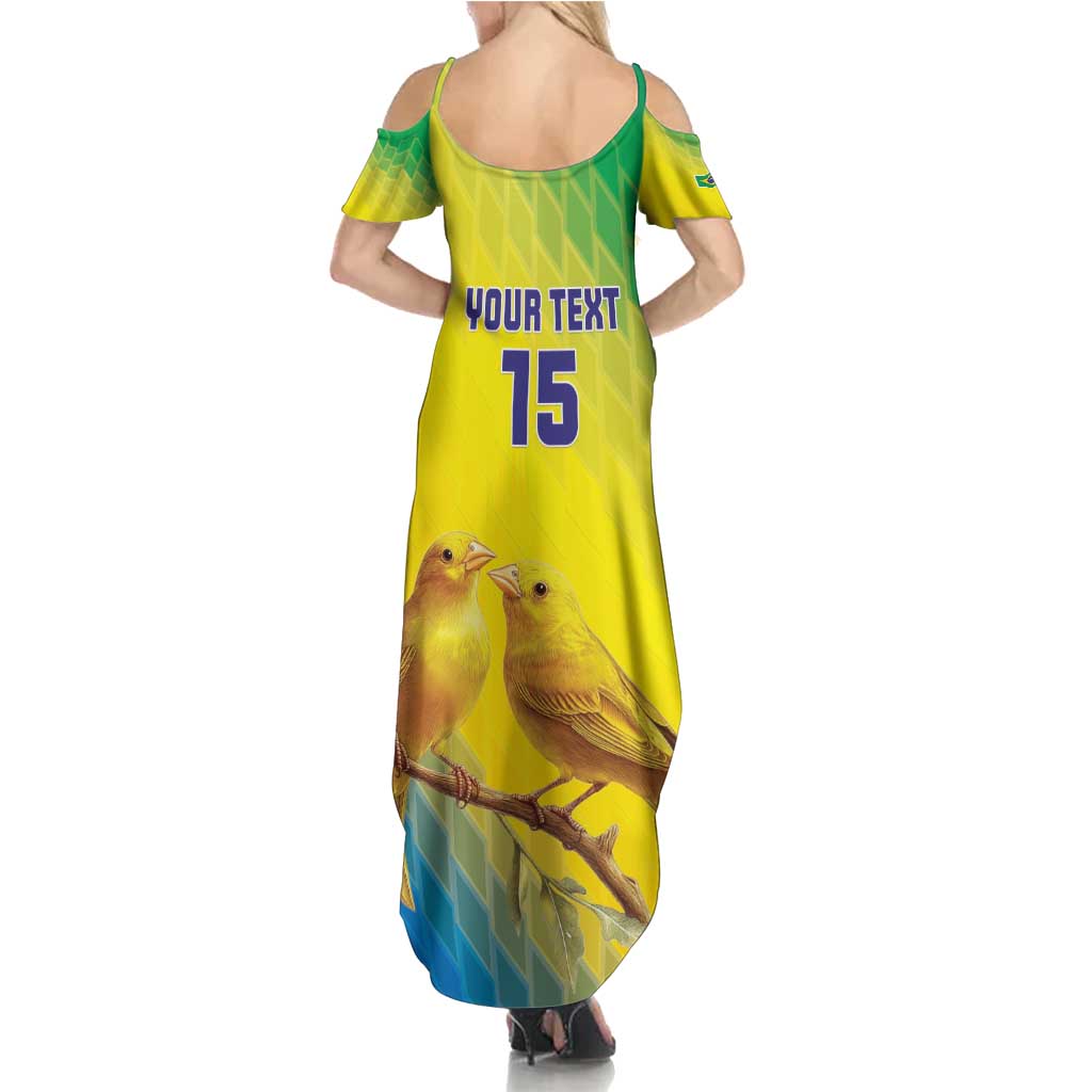 Custom Brazil Football Family Matching Summer Maxi Dress and Hawaiian Shirt Go Canarinho Go