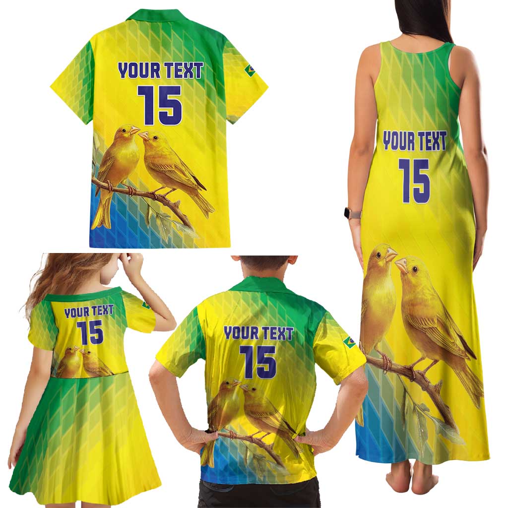 Custom Brazil Football Family Matching Tank Maxi Dress and Hawaiian Shirt Go Canarinho Go