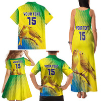 Custom Brazil Football Family Matching Tank Maxi Dress and Hawaiian Shirt Go Canarinho Go