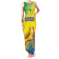 Custom Brazil Football Family Matching Tank Maxi Dress and Hawaiian Shirt Go Canarinho Go
