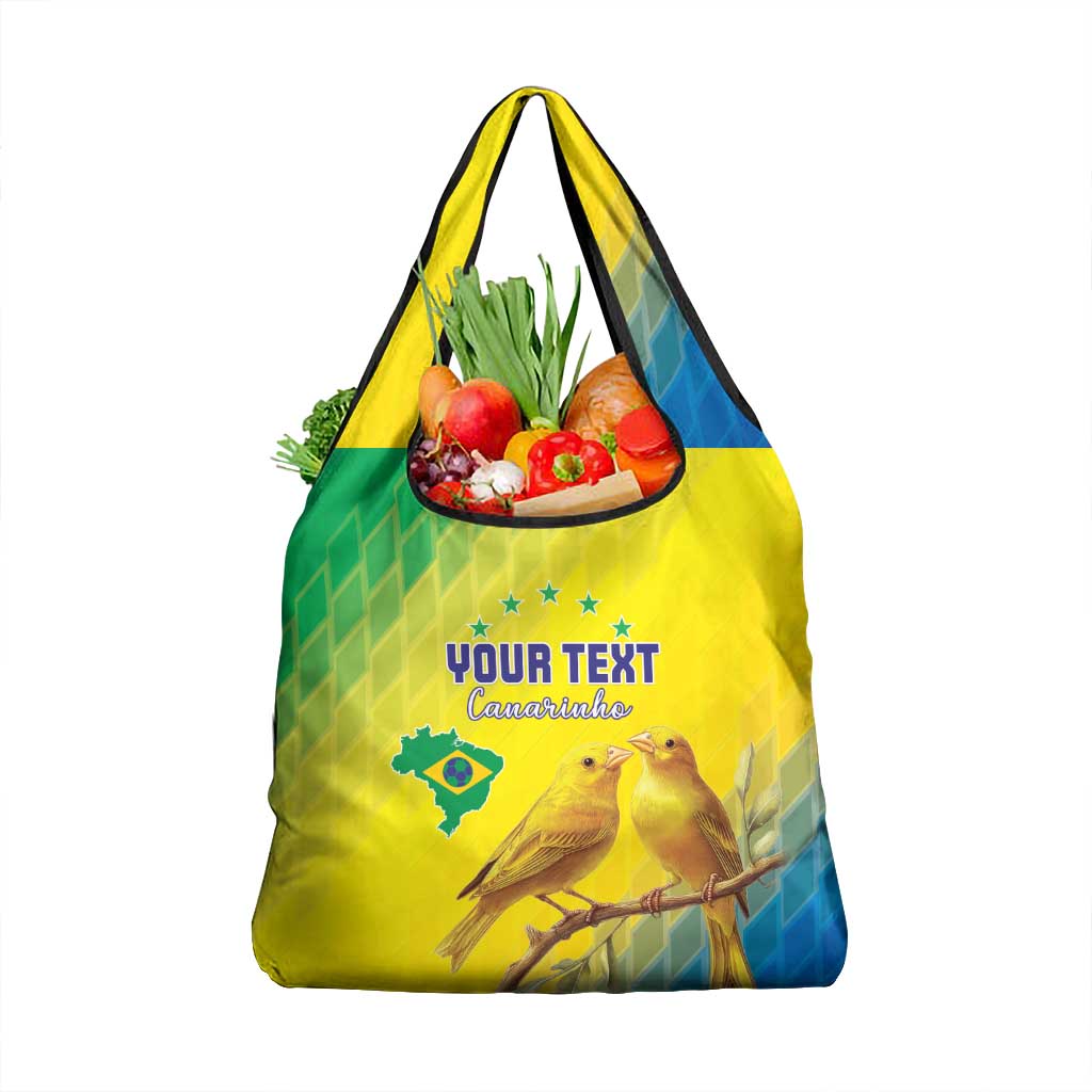 Custom Brazil Football Grocery Bag Go Canarinho Go