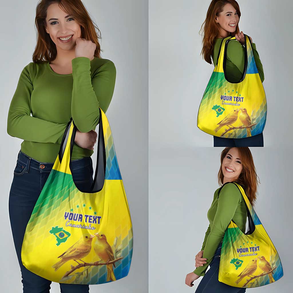 Custom Brazil Football Grocery Bag Go Canarinho Go
