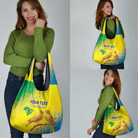 Custom Brazil Football Grocery Bag Go Canarinho Go