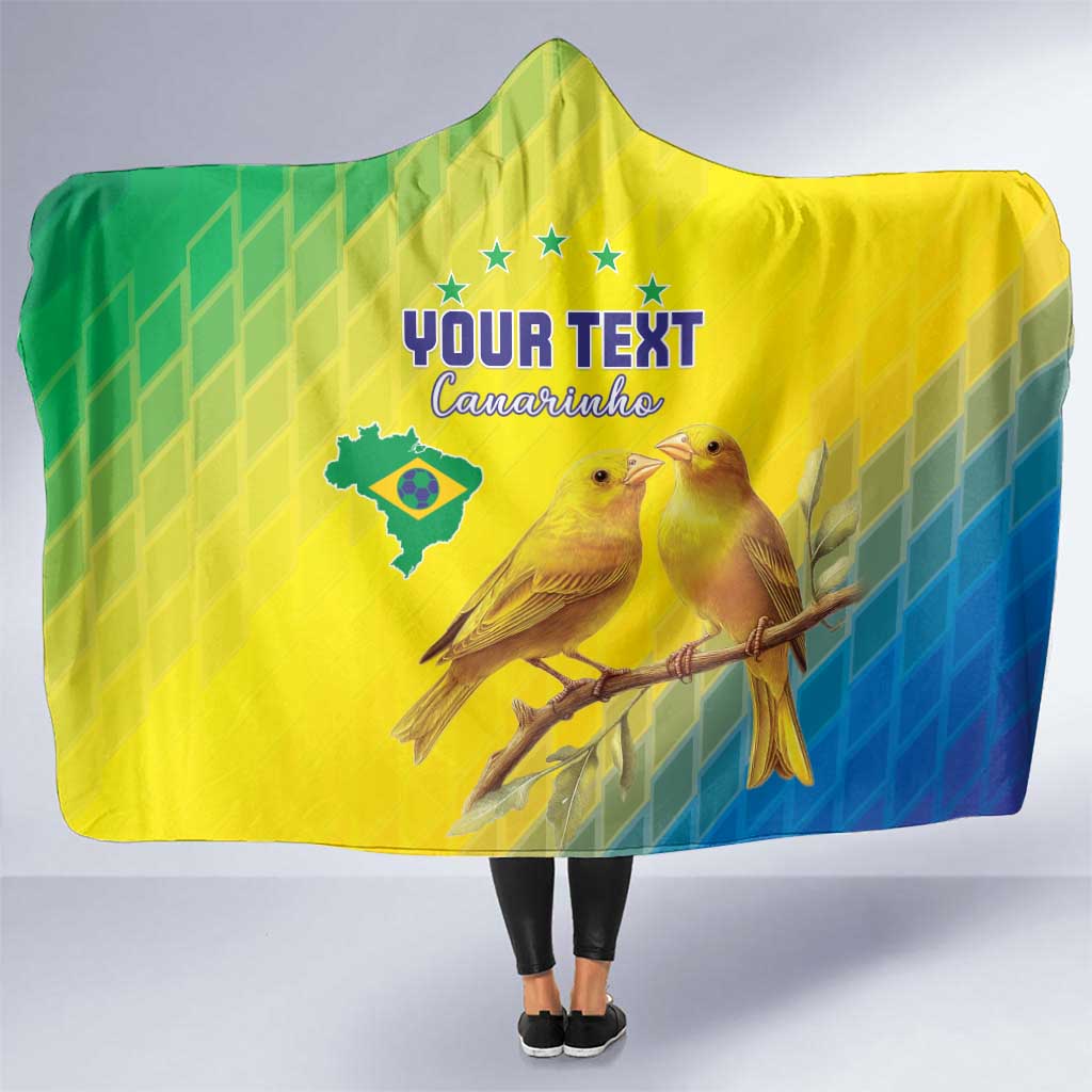 Custom Brazil Football Hooded Blanket Go Canarinho Go