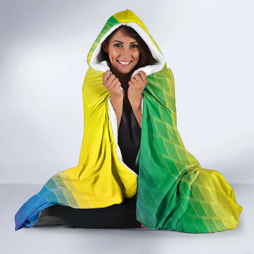Custom Brazil Football Hooded Blanket Go Canarinho Go