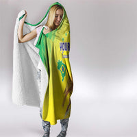 Custom Brazil Football Hooded Blanket Go Canarinho Go
