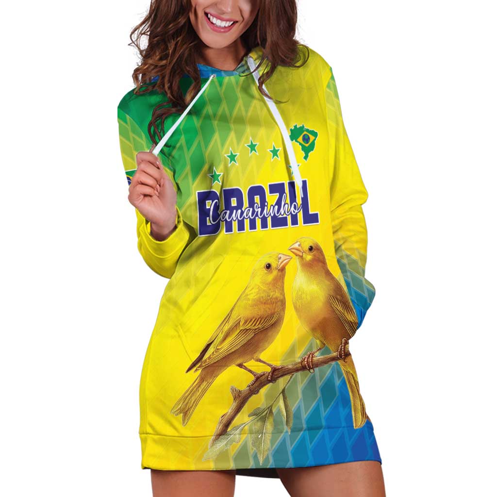 Custom Brazil Football Hoodie Dress Go Canarinho Go