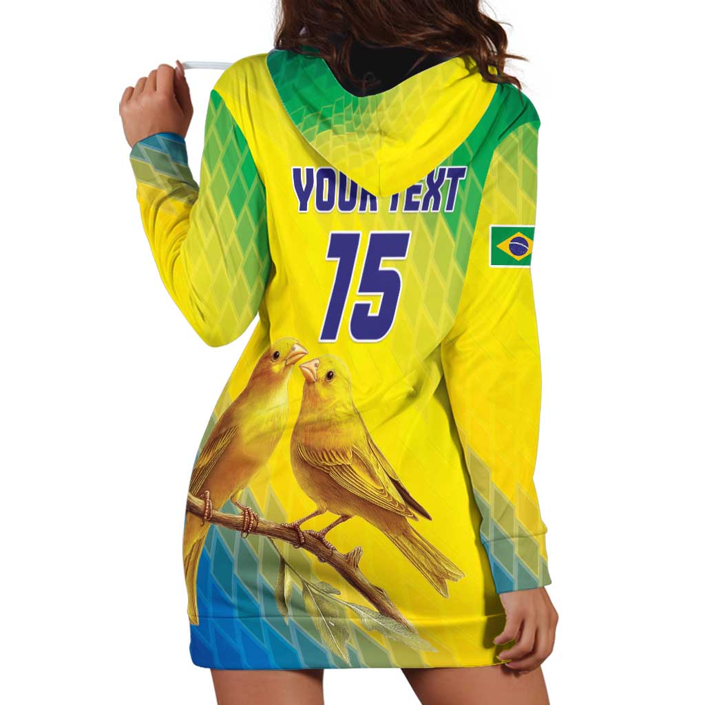 Custom Brazil Football Hoodie Dress Go Canarinho Go