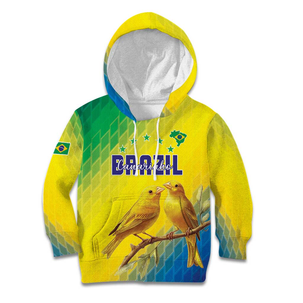 Custom Brazil Football Kid Hoodie Go Canarinho Go